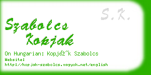 szabolcs kopjak business card